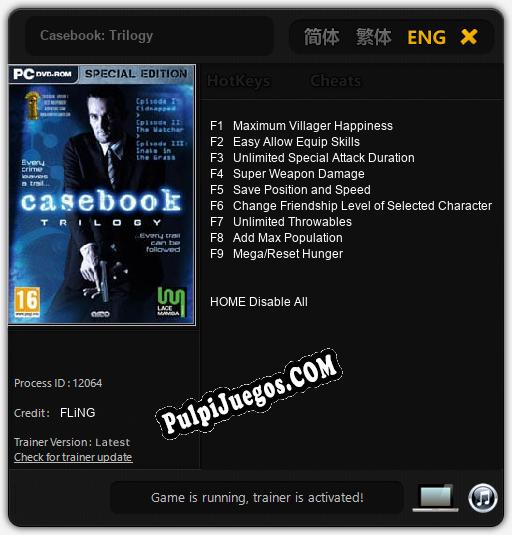 Casebook: Trilogy: Trainer +9 [v1.9]