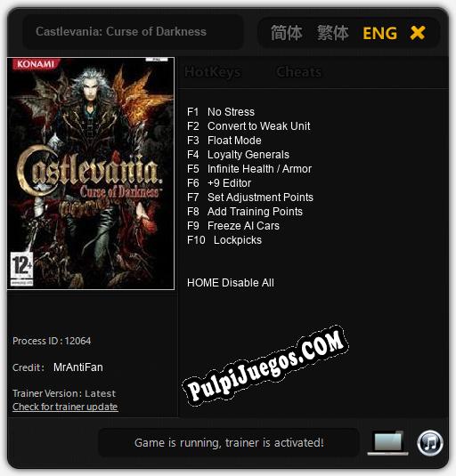 Castlevania: Curse of Darkness: Trainer +10 [v1.9]