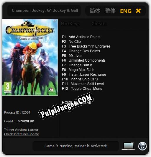 Entrenador liberado a Champion Jockey: G1 Jockey & Gallop Racer [v1.0.5]