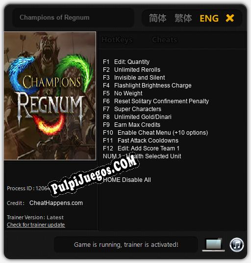 Entrenador liberado a Champions of Regnum [v1.0.1]