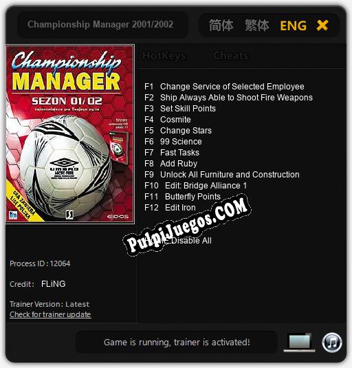 Championship Manager 2001/2002: Treinador (V1.0.25)