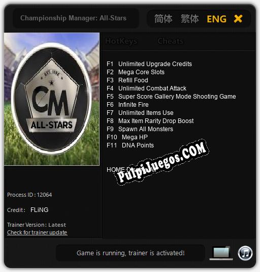 Championship Manager: All-Stars: Cheats, Trainer +11 [FLiNG]