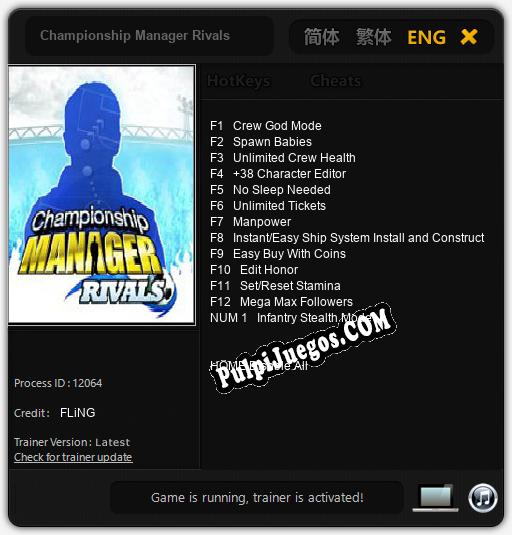 Championship Manager Rivals: Cheats, Trainer +13 [FLiNG]