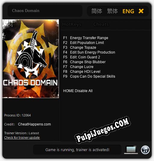 Chaos Domain: Trainer +9 [v1.5]