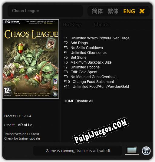 Chaos League: Trainer +11 [v1.7]