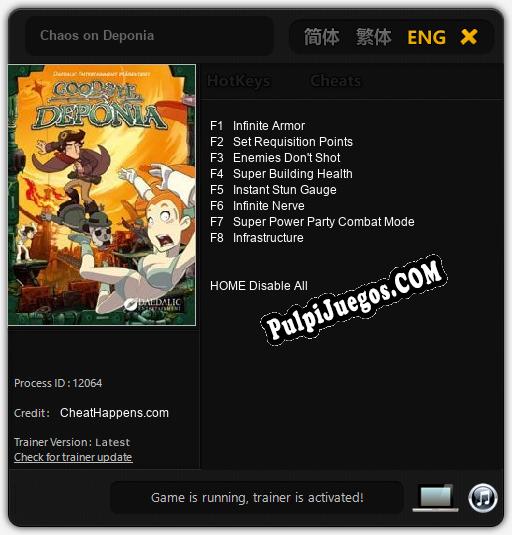 Chaos on Deponia: Cheats, Trainer +8 [CheatHappens.com]