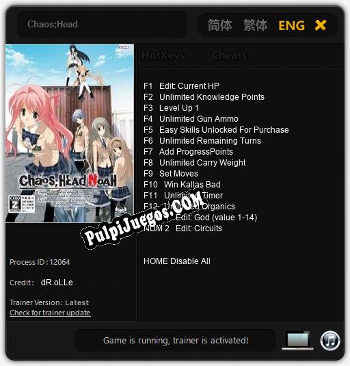 Chaos;Head: Cheats, Trainer +14 [dR.oLLe]