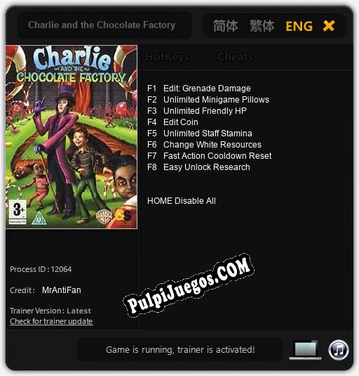 Entrenador liberado a Charlie and the Chocolate Factory [v1.0.4]