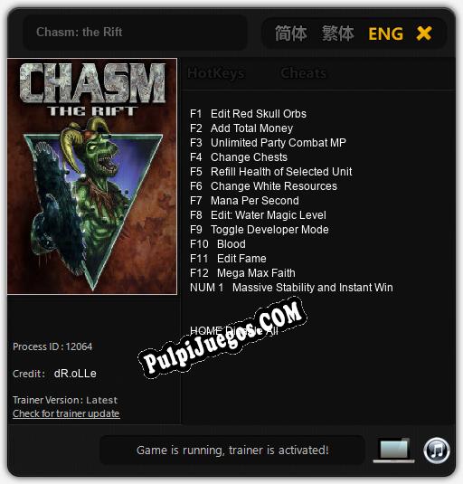 Entrenador liberado a Chasm: the Rift [v1.0.7]