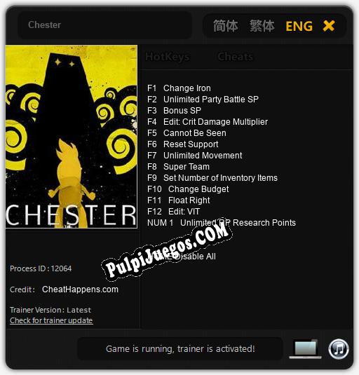 Chester: Treinador (V1.0.53)