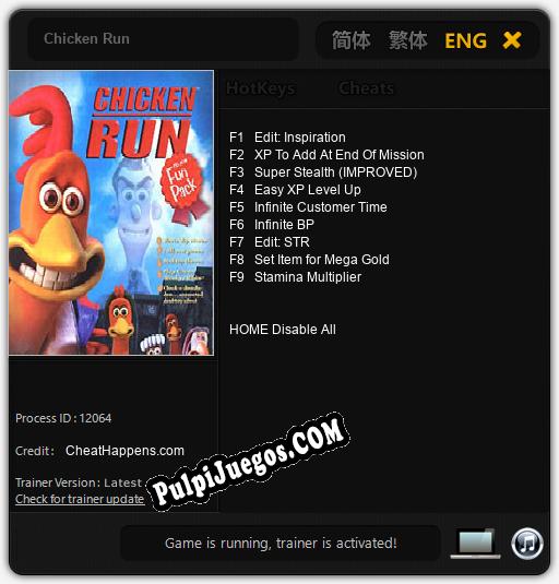 Chicken Run: Cheats, Trainer +9 [CheatHappens.com]