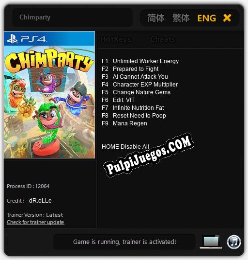 Chimparty: Trainer +9 [v1.6]