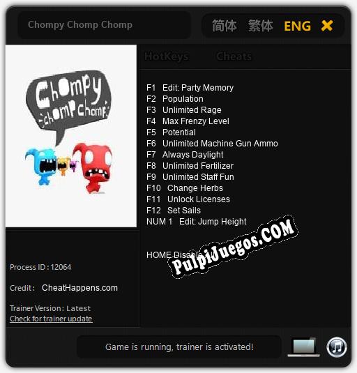 Chompy Chomp Chomp: Cheats, Trainer +13 [CheatHappens.com]