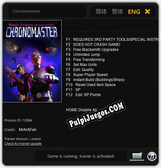 Chronomaster: Cheats, Trainer +12 [MrAntiFan]