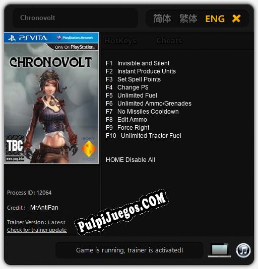 Chronovolt: Cheats, Trainer +10 [MrAntiFan]