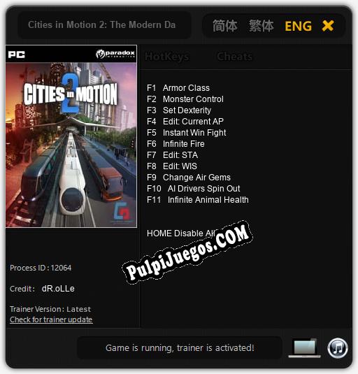 Entrenador liberado a Cities in Motion 2: The Modern Days [v1.0.6]