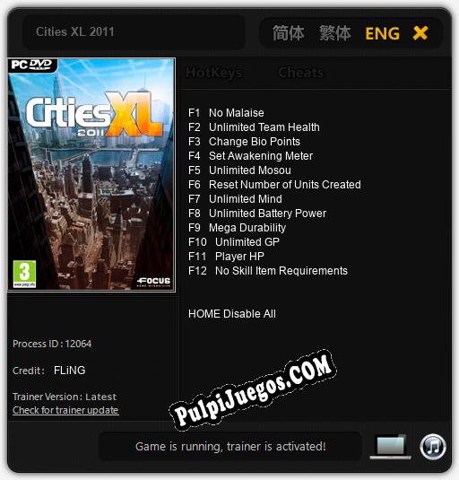 Cities XL 2011: Cheats, Trainer +12 [FLiNG]