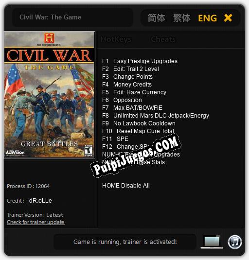 Civil War: The Game: Cheats, Trainer +14 [dR.oLLe]