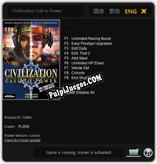 Civilization: Call to Power: Trainer +9 [v1.2]