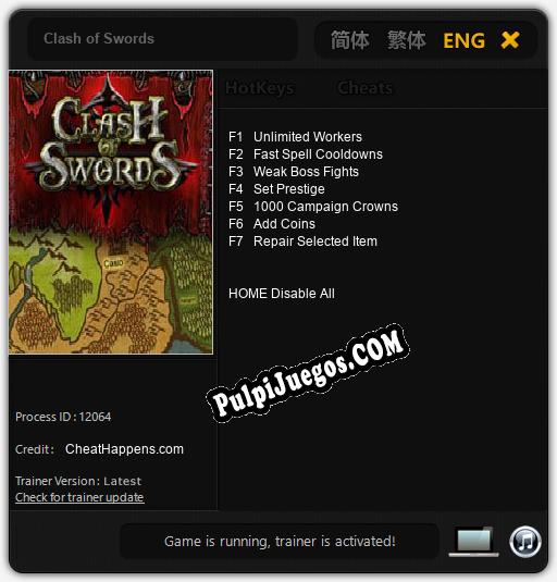 Clash of Swords: Cheats, Trainer +7 [CheatHappens.com]