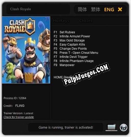 Clash Royale: Trainer +9 [v1.7]