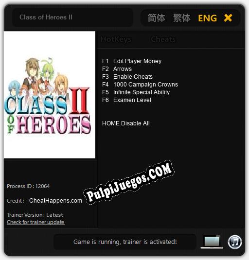 Class of Heroes II: Cheats, Trainer +6 [CheatHappens.com]