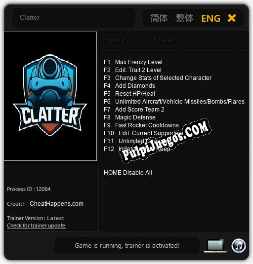 Clatter: Cheats, Trainer +12 [CheatHappens.com]