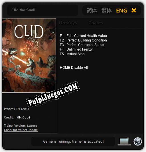 Clid the Snail: Cheats, Trainer +5 [dR.oLLe]