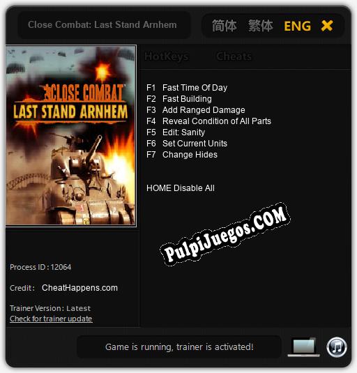 Close Combat: Last Stand Arnhem: Cheats, Trainer +7 [CheatHappens.com]