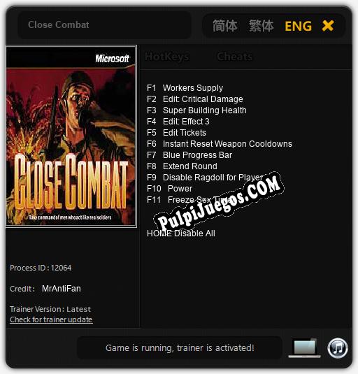 Entrenador liberado a Close Combat [v1.0.4]