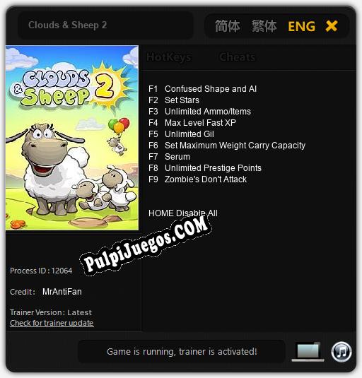 Entrenador liberado a Clouds & Sheep 2 [v1.0.3]