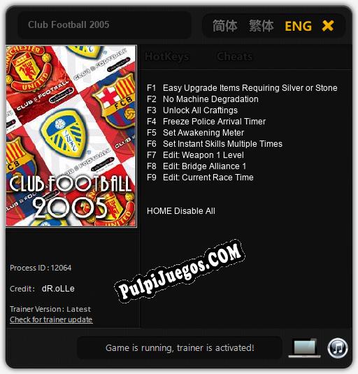 Club Football 2005: Trainer +9 [v1.4]