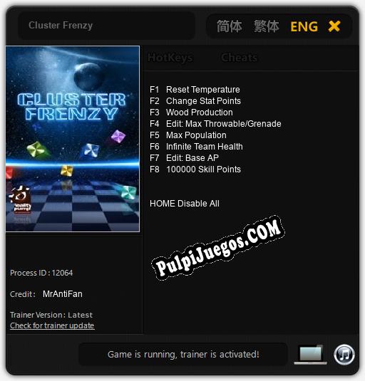 Entrenador liberado a Cluster Frenzy [v1.0.2]