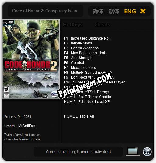 Code of Honor 2: Conspiracy Island: Trainer +14 [v1.3]