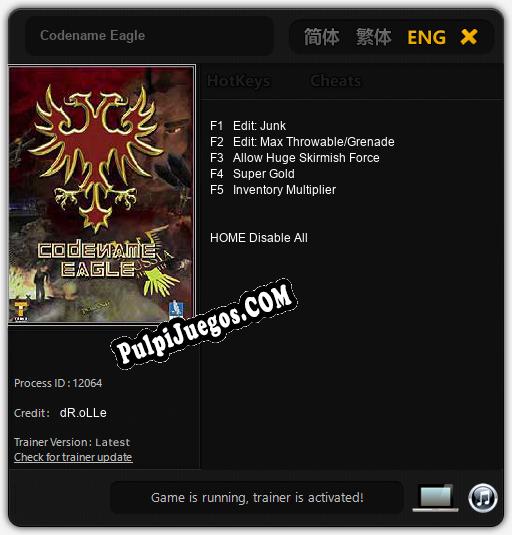 Entrenador liberado a Codename Eagle [v1.0.1]