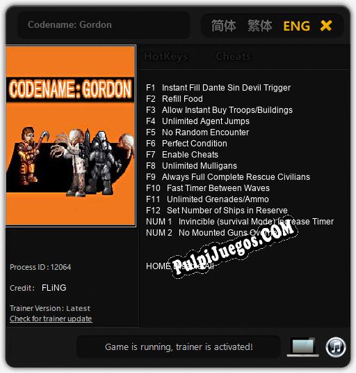 Codename: Gordon: Cheats, Trainer +14 [FLiNG]