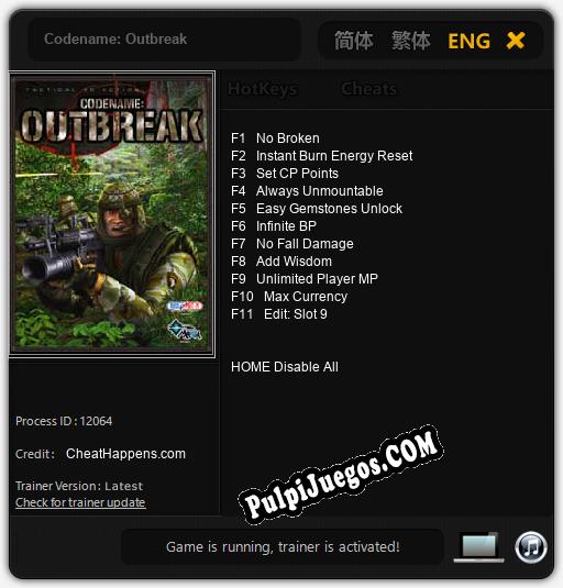 Codename: Outbreak: Cheats, Trainer +11 [CheatHappens.com]