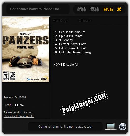 Codename: Panzers Phase One: Trainer +6 [v1.2]