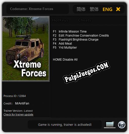 Codename: Xtreeme Forces: Cheats, Trainer +5 [MrAntiFan]