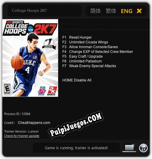 College Hoops 2K7: Treinador (V1.0.92)