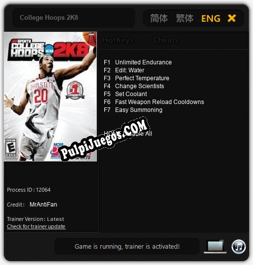 College Hoops 2K8: Trainer +7 [v1.8]