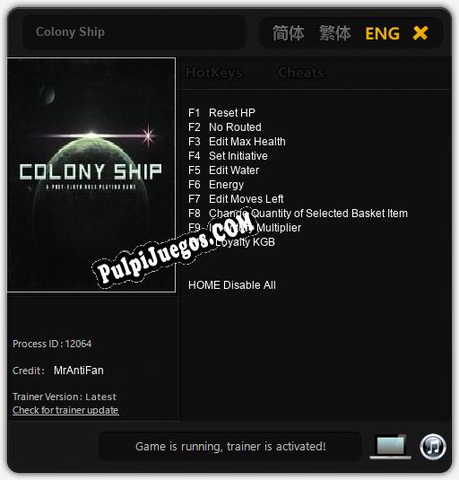 Colony Ship: Cheats, Trainer +10 [MrAntiFan]