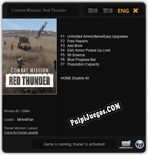 Entrenador liberado a Combat Mission: Red Thunder [v1.0.5]