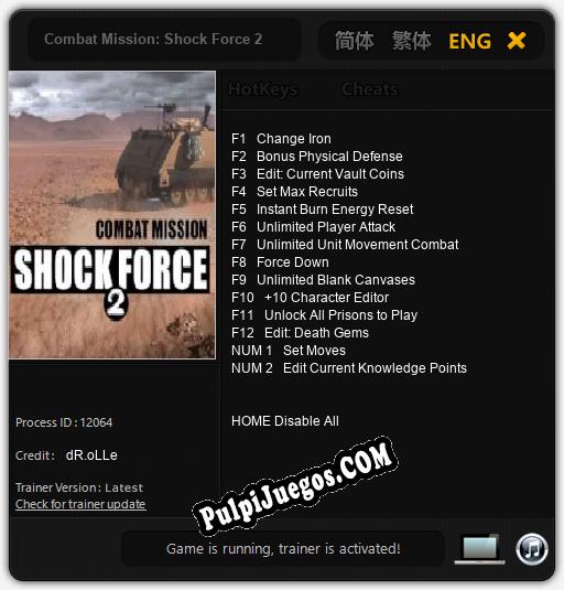 Entrenador liberado a Combat Mission: Shock Force 2 [v1.0.8]