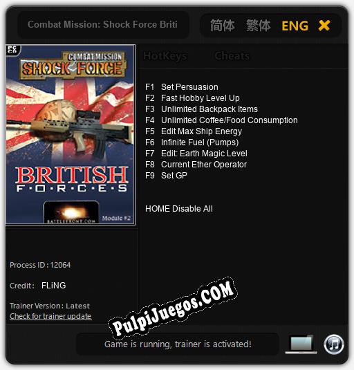 Combat Mission: Shock Force British Forces: Trainer +9 [v1.5]