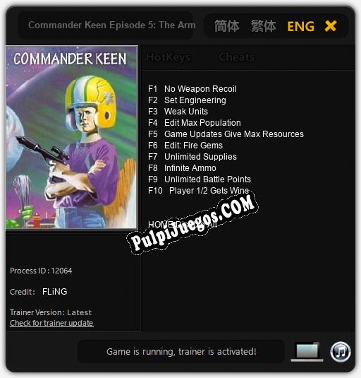 Entrenador liberado a Commander Keen Episode 5: The Armageddon Machine [v1.0.8]