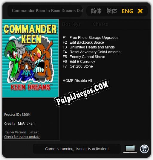 Entrenador liberado a Commander Keen in Keen Dreams Definitive Edition [v1.0.7]