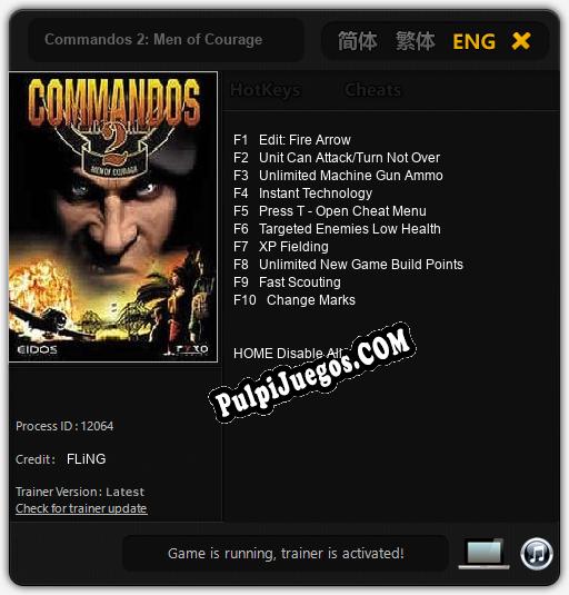 Commandos 2: Men of Courage: Trainer +10 [v1.3]