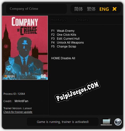 Entrenador liberado a Company of Crime [v1.0.8]