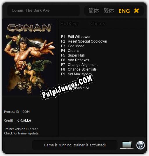 Entrenador liberado a Conan: The Dark Axe [v1.0.5]